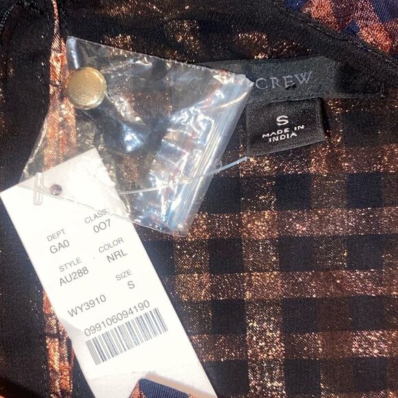 J. CREW Gingham Ruffle Neck Sleeveless Top - Picture 5 of 5